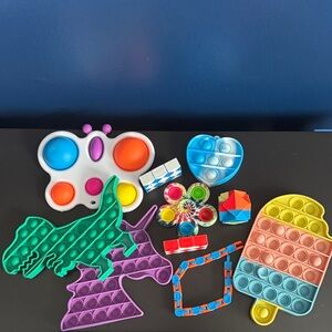 Colorful Pop Fidget Toy Set - 10 total